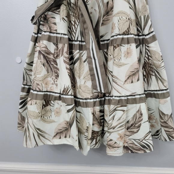 Antonio Melani Marlee Tropical Print Square Neck Tie Waist Tiered Dress - Picture 6 of 12